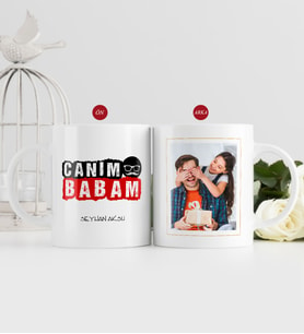 BK Gift Kişiye Özel Babalar Günü Hediyesi Fotoğraflı Kupa Bardak-35 (Beyaz)