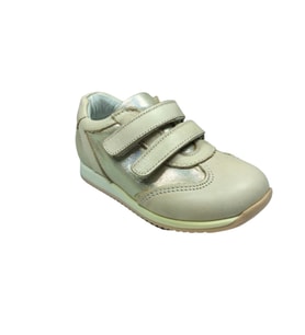 OrtopedikAL 1005 CC Bebe Kız Çocuk Spor Ayakkabı Pudra Simli Cırtlı % 100 Hakiki Deri