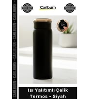 #Termos Paslanmaz Vakumlu Çift Katmanlı Sızdırmaz Isı Yalıtımlı Dayanıklı Şık Mat Çelik Termos Siyah