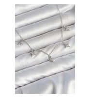 Mey İthalat® Pirinç Gümüş Renk Sıralı Minimal Kutup Yıldızı Model Kadın Kolye