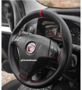 Fiat Fiorino Dikmeli Direksiyon Kılıfı Soft Kırmızı Yüzüklü