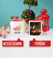 Müzik Öğretmeni Kupa Bardak Turuncu Fotoğraflı
