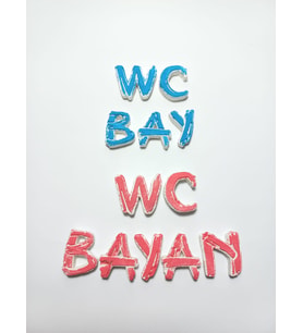 İtalik Yazılı Alçı Harflerden Bay Bayan WC Yazısı