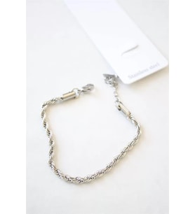 Burgu Çelik Bileklik 3mm - Gümüş