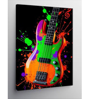 Kanvas Tablo Renkli Elektro Gitar