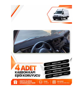 IVECO DAILY (2011-2014) Uyumlu Ön Torpido Koruma Kılıfı Halısı - Siyah