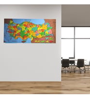 Renkli Türkiye Haritası Manyetik Yapıştırıcı Gerektirmeyen Duvar Stickerı 118 CM * 56 CM (5343)
