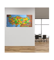 Renkli Türkiye Haritası Manyetik Yapıştırıcı Gerektirmeyen Duvar Stickerı 118 CM * 56 CM (5343)