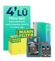 MANN Mercedes E200 CGI Filtre Bakım Seti Castrol Motor Yağlı (2010-2013) 4 Lü