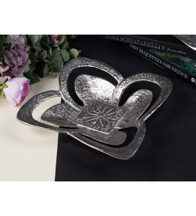 FESTIVE KARE MEYVELIK SILVER 28X28X6 CM (Gümüş)