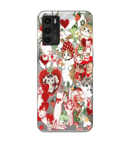 Oppo A16 / A55 Uyumlu Çilek ve Kediler Tasarımlı Şeffaf Telefon Kılıfı