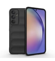 Galaxy A35 Kılıf Esnek TPU Oyuklu Arka Yüzey Tasarımlı Etnik Silikon Kılıf (Siyah)