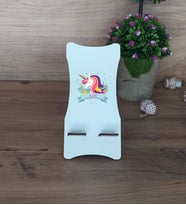 Kişiye Özel Unicorn Ahşap Telefon Standı Arkadaşa Sevgiliye Hediye