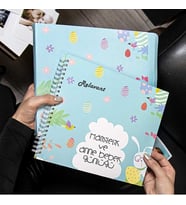 Turkuaz Yeşil Anı Defteri & Kız veya Erkek Bebek Anı Defteri & Unisex Bebek Günlüğü + Sticker Hediyeli