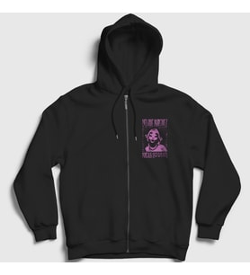 Presmono Unisex Siyah Portals Melanie Martinez Fermuarlı Kapüşonlu Sweatshirt 471677tt