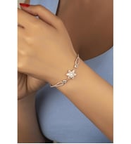 Saklı Takı 925 Ayar Gümüş Lotus Çiçeği Bileklik