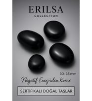 Sertifikalı Siyah Turmalin Taşı Kütle 30–35 mm Negatif Enerjiye Karşı Koruma ve Topraklanma Taşı (Çok Renkli)