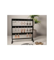 Şık Modern Küpe Standı, Siyah Takı Düzenleyici, Takı Standı , Küpe askısı , 3 bölmeli Organizer