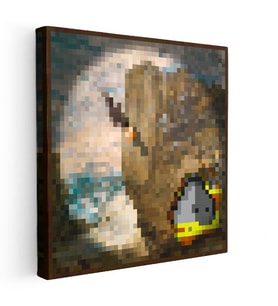 Kare Kanvas Tablo Cavebird Piksel Minecraft Tablosu Ev Ofis Salon Duvar Dekoru