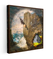 Kare Kanvas Tablo Cavebird Piksel Minecraft Tablosu Ev Ofis Salon Duvar Dekoru