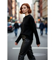 Kadın Oversize Triko Kazak Düşük Kol Bisiklet Yaka Basic Kışlık Günlük Rahat Şık Tasarım Kaliteli