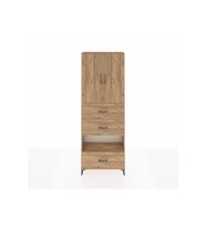 Arges Dolap 4 Raflı 3 Çekmeceli 2 Kapaklı 88x30x243 Çam-Çam