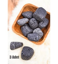 Sertifikalı Tamburlanmış Doğal Lav Taşı Doğal Taş Kütle (3 Adet) (Çok Renkli)