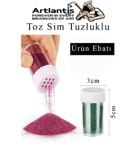 Yeşil Toz Sim Tuzluklu 7 gr 3 Adet Renkli Toz Sim Epoksi Reçine Okul Etkinlik Dekarasyon Slime