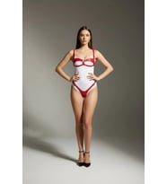 Mulvxbrf Brf02 Kırmızı Harness Takım Parlak Deri Halka Detaylı Badi - Brf1382 (Mulvix)