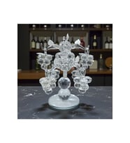 Dekoratif Kristal Cam Sekizli Salkım Üzüm Şeffaf Gümüş