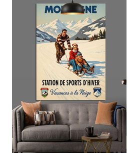Montagne Vintage Kayak Posteri Dekoratif Kanvas - Mdf Ahşap Tablo