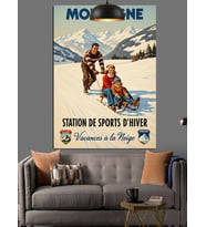 Montagne Vintage Kayak Posteri Dekoratif Kanvas - Mdf Ahşap Tablo