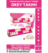 Özel Model Uzun Ömürlü Aile Ev Arkadaş KIZ EĞLENCE HEDİYELİK Oyun Takımı AHŞAP PEMBE 101 Okey Takımı