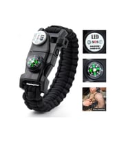 Paracord Acil Durum Sos Led Işıklı Paracord Bileklik + Pusula + Düdük + Ateş Başlangıcı