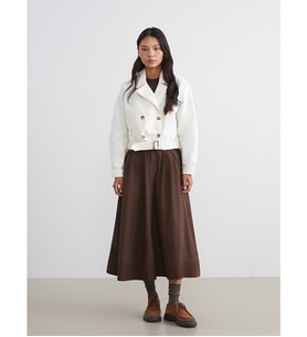 LCW Modest Kahverengi Loose Fit Pileli Kloş Etek