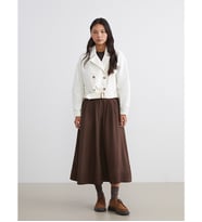 LCW Modest Kahverengi Loose Fit Pileli Kloş Etek