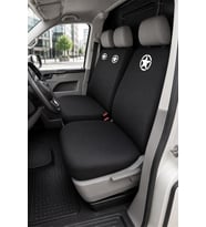 Volkswagen Transporter 5+1 - Siyah Penye Oto Koltuk Kılıfı - Askeri Yıldız Baskılı