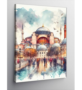 Kanvas Tablo Ayasofya Camii Ve İnsanlar