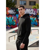 Erkek Kapüşonlu Standart Kol Ottoman Dokuma Regular Kalıp Sweatshirt Fonksiyonel Dayanıklı