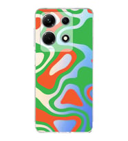PrintiFy İnfinix Note 30 5G Uyumlu Kamera Korumalı Renkli Desen Tasarımlı Şeffaf Silikon Kılıf