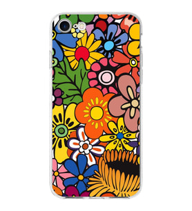 PrintiFy Apple  iPhone 7 ile Uyumlu 1mm Slim Fit Retro Renkler 2 Baskılı Şeffaf  Kılıf