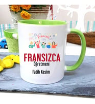 Fransızca Öğretmenine Özel Öğretmenler Günü Hediyesi Kişiye Özel Kupa Bardak