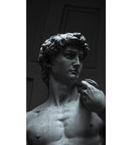 Klasik Michelangelo David Heykeli Büstü Temalı MDF Tablo - Rönesans Sanatı Çerçevesiz Duvar Panosu