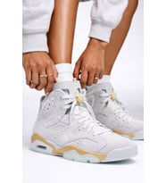 Nike Air Jordan 6 Retro Leather Sneaker Hakiki Deri Bilekli Günlük Spor Ayakkabı (Gri)
