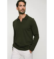 Chuba Erkek Haki Reddington Polo Yaka Uzun Kollu İnce Triko Kazak 22W403