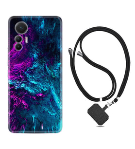 Xiaomi 12 Lite Kılıf Silikon Boyun Askılı İpli Desenli Silikon Explosive 1734