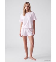 LCW Young Ekru Keseli Nakışlı Kadın Şortlu Pijama Takımı