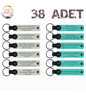 Beyaz & Turkuaz, Pastane Müşterilerine Teşekkür Armağanı, 38’li Set, Kişiselleştirilebilir Hatıra