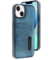 iPhone 14 Kılıf Sara Kartvizitli Deri Kılıf - Lacivert