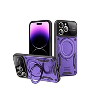 iPhone 16 Pro Kılıf Joy Lens Standlı Kapak - Mor